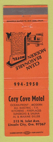 Matchbook Cover - Cozy Cove Motel Lincoln City OR