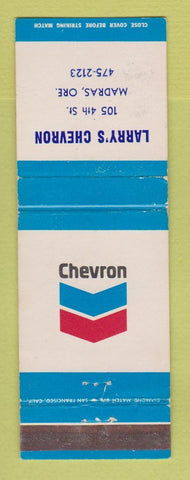 Matchbook Cover - Chevron oil gas Larry's Madras OR
