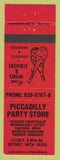Matchbook Cover - Piccadilly Party Store Liquor Detroit MI