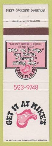 Matchbook Cover - Mike's Liquor Store Charlotte NC