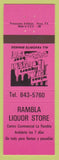 Matchbook Cover - Rambla Liquor Store Puerto Rico