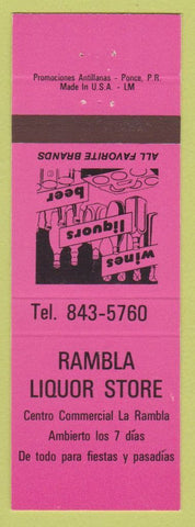 Matchbook Cover - Rambla Liquor Store Puerto Rico