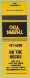 Matchbook Cover - On The Rocks Restaurant billiards Eden WI