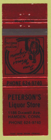Matchbook Cover - Peterson's Liquor Store Hamden CT