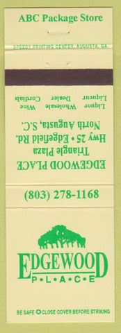 Matchbook Cover - Edgewood Place Liquor North Augusta SC