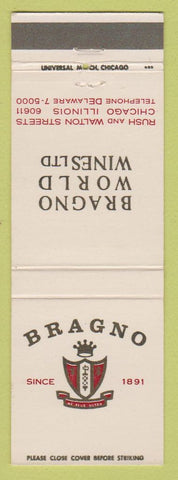 Matchbook Cover - Bragno World Wines Chicago IL liquor