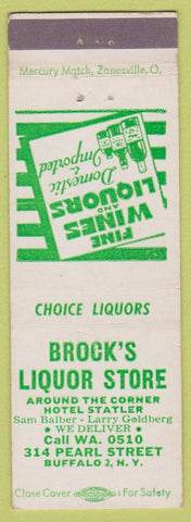 Matchbook Cover - Brock's Liquor Store Buffalo NY