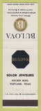 Matchbook Cover - Bulova Watches Solor Jewelry Portland TX