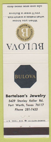 Matchbook Cover - Bulova Watches Bertelsson's Jewelry Fort Worth TX