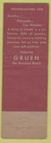 Matchbook Cover - Gruen Watches DavEd's Jewelry Willoughby OH