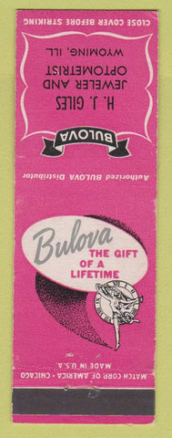 Matchbook Cover - Bulova Watches HJ Giles Jewelry Wyoming IL