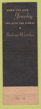 Matchbook Cover - Bulova Watches HJ Giles Jewelry Wyoming IL