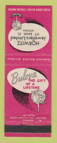 Matchbook Cover - Bulova Watches Horwitz Jewelry Ottawa ON WEAR