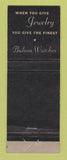 Matchbook Cover - Bulova Watches Horwitz Jewelry Ottawa ON WEAR