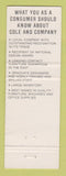 Matchbook Cover - Cole and Company Harrisburg York PA Furniture WEAR