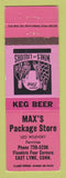 Matchbook Cover - Max's Package Liquor East Lyme CT WEAR