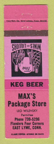 Matchbook Cover - Max's Package Liquor East Lyme CT WEAR