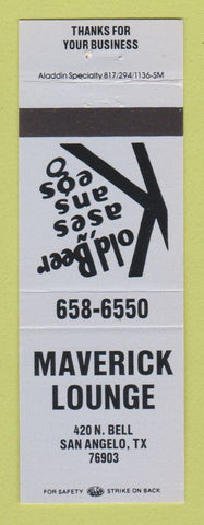 Matchbook Cover - Maverick Lounge San Angelo TX bar