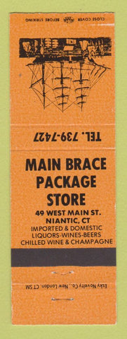 Matchbook Cover - Main Brace Package Liquor Niantic CT