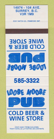Matchbook Cover - Loose Moose Pub Liquor Surrey BC SAMPLE