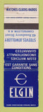 Matchbook Cover - Elgin Watches Steeves Jewelry Campbellton NB WEAR