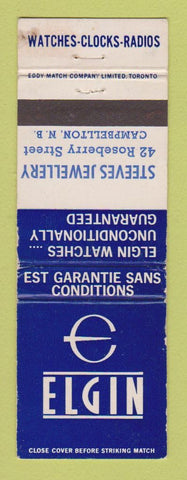 Matchbook Cover - Elgin Watches Steeves Jewelry Campbellton NB WEAR