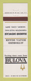 Matchbook Cover - Bulova Watches Diamond Showcase Simsbury CT