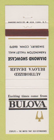 Matchbook Cover - Bulova Watches Diamond Showcase Simsbury CT