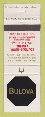 Matchbook Cover - Bulova Watches Boutique Bijoux Cadeaux Drummondville QC