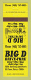 Matchbook Cover - Big D Drive Thru Liquor El Paso TX