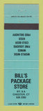 Matchbook Cover - Bill's Package Store Liquor Chester CT