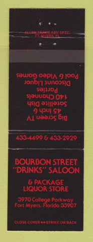 Matchbook Cover - Bourbon Street Saloon Bar Fort Myers FL