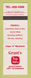 Matchbook Cover - Grant's Top Valu Auto Repair Wakefield QC