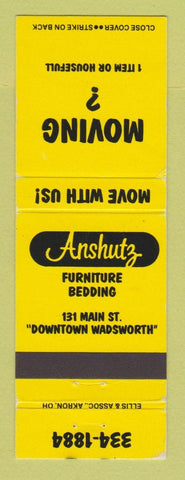 Matchbook Cover - Anshutz Furniture Bedding Wadsworth OH