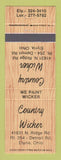 Matchbook Cover - Country Wicker Furniture Elyria OH