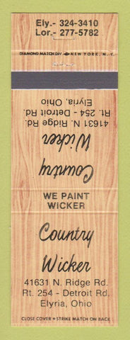 Matchbook Cover - Country Wicker Furniture Elyria OH