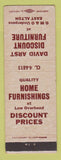 Matchbook Cover - David Arst Discount Furniture East Alton IL WEAR