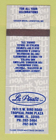 Matchbook Cover - La Pinata Miami FL furniture