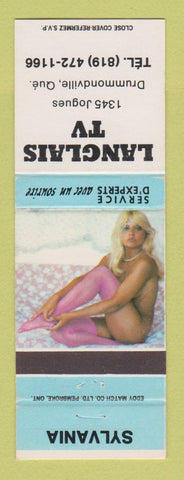 Matchbook Cover - Langlais TV Drummondville QC pinup Sylvania