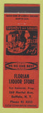 Matchbook Cover - Florian Liquor Store Buffalo NY WORN BACK