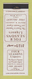 Matchbook Cover - Four Seasons Liquor Hadley MA WORN BACK