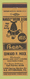 Matchbook Cover - Edward Mock Beer Distributor Pittsburgh PA YELLOW