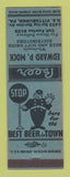 Matchbook Cover - Edward Mock Beer Distributor Pittsburgh PA BLUE