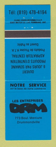 Matchbook Cover - Les Entreprises DRM Drummondville QC