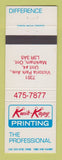 Matchbook Cover - Kwik Kopy Printing Markham ON