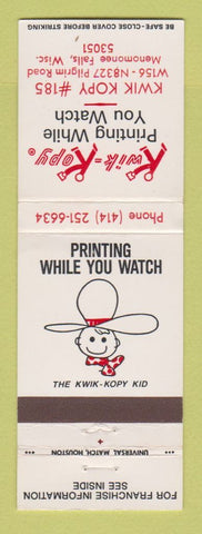 Matchbook Cover - Kwik Kopy Printing Menomonee Falls WI