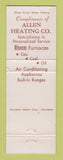 Matchbook Cover - Harry Hopes Appliances Sales Rheem Furnace Allen Heating WEAR