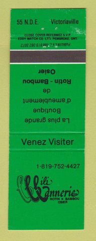 Matchbook Cover - Lili Lannerie Victoriaville QC