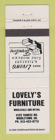 Matchbook Cover - Lovely's Furniture Middletown OH