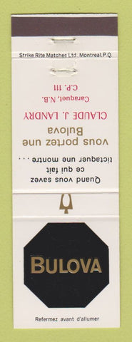 Matchbook Cover - Bulova Watches Claude Landry Caraquet NB